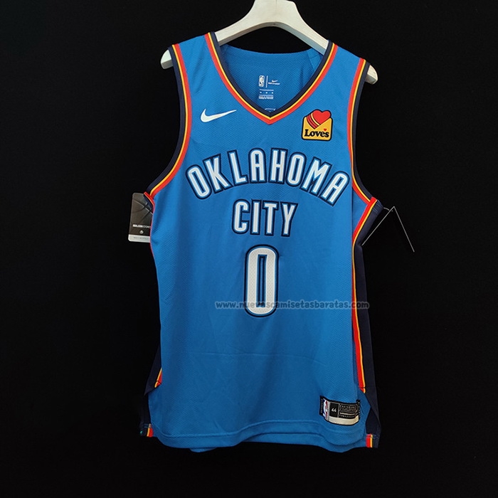Camiseta Oklahoma City Thunder Russell Westbrook NO 0 Icon Autentico Azul